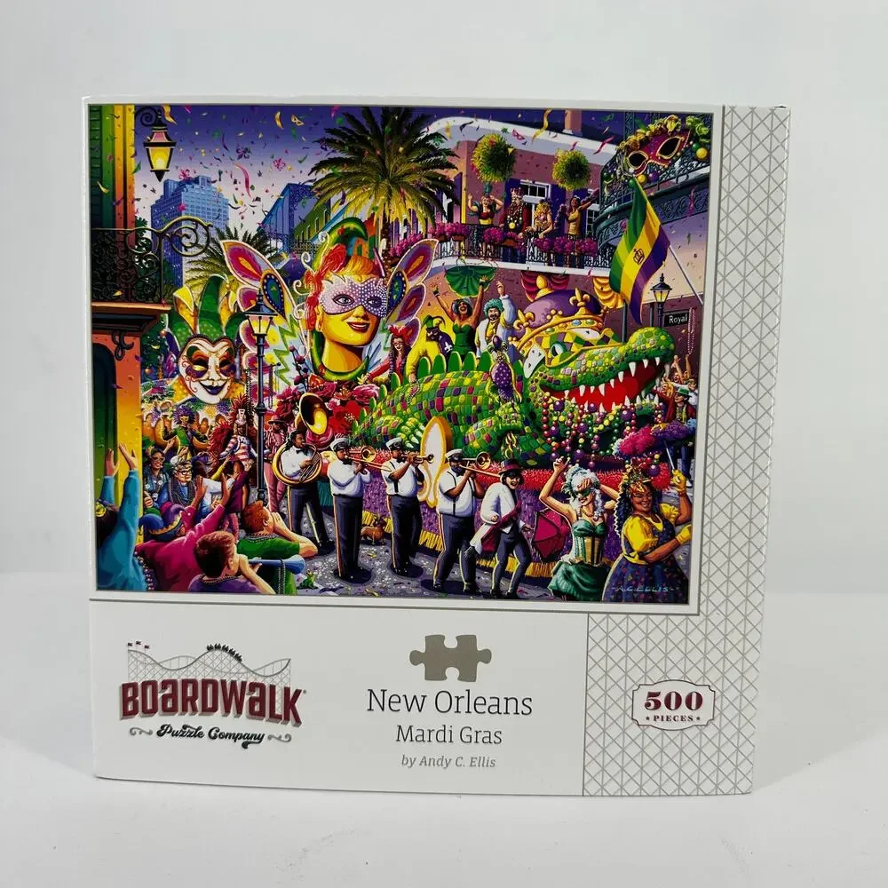 Boardwalk New Orleans Mardi Gras 500 Piece Jigsaw Puzzle Collectible